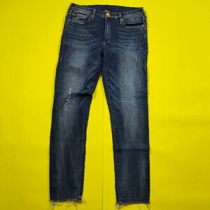 True Religion Halle Mid rise Super Skinny Women's Blue Jean Denim Size 27